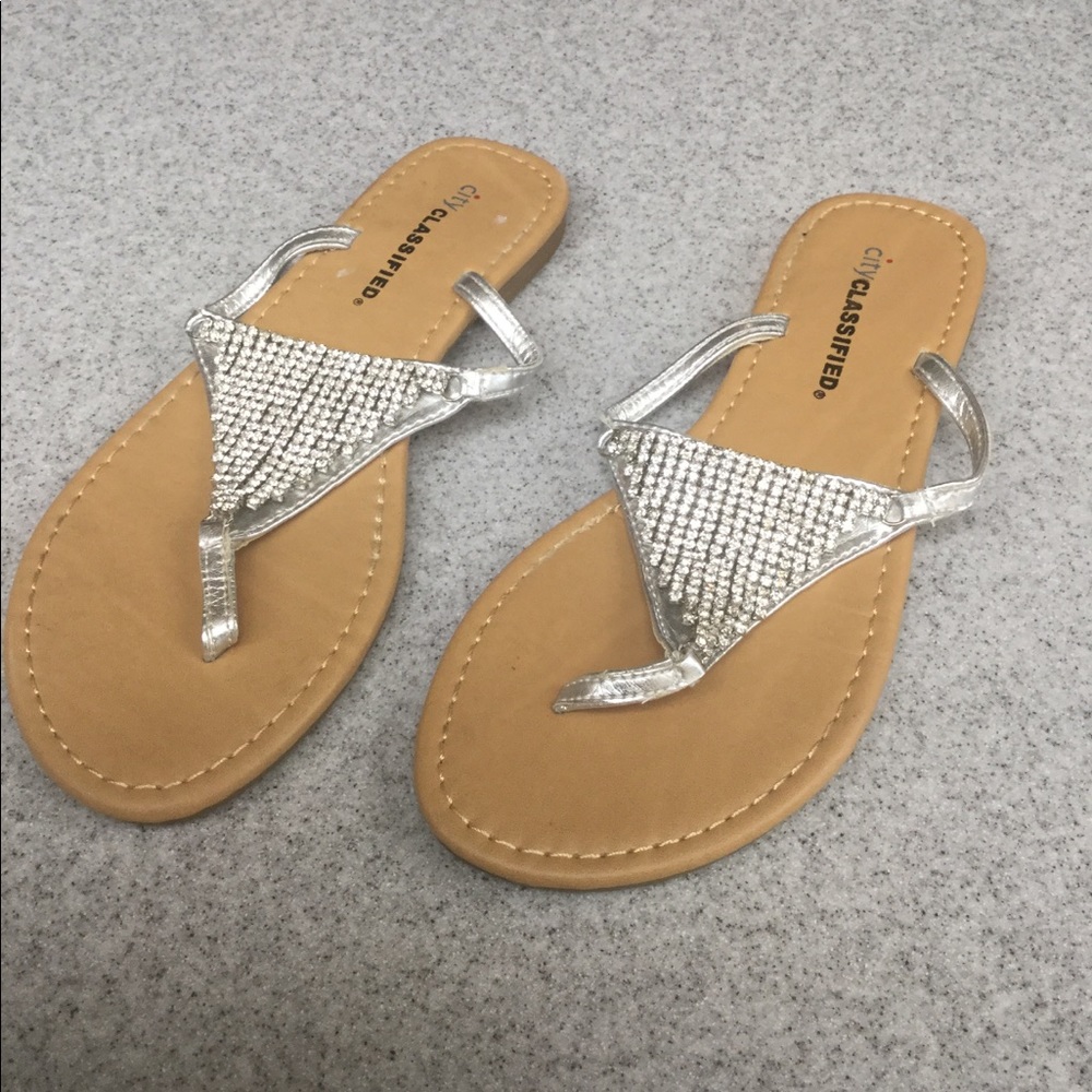 CityClassified Sparkly Sandals Size 6.5 - Picture 2 of 9